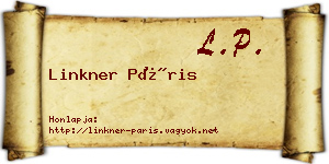 Linkner Páris névjegykártya